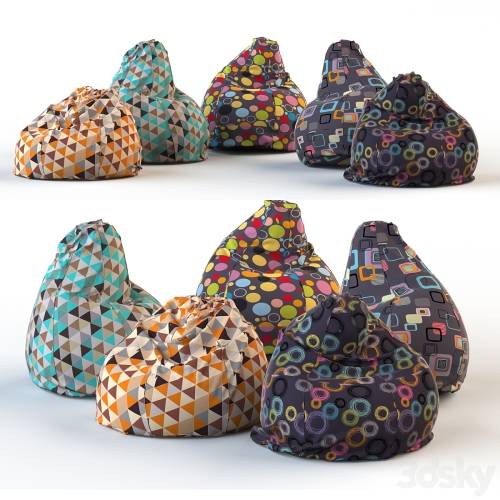 '3dsky Pro - Armchair bag with bright print (set of 5 pieces)'
