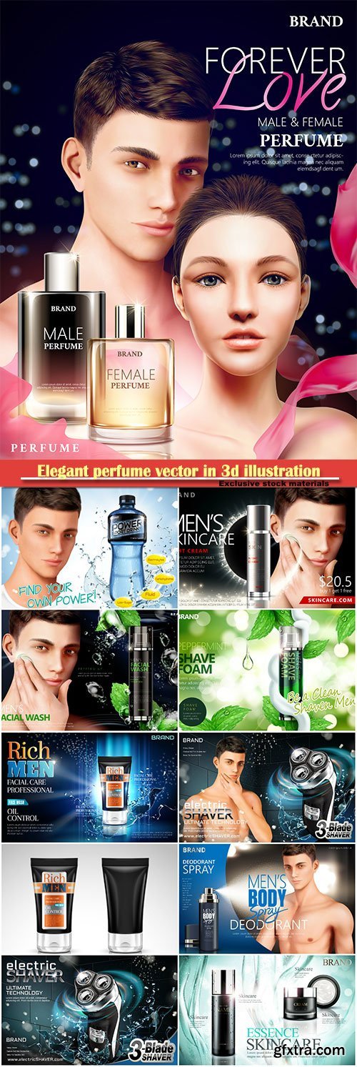 Elegant Perfume for Man and Woman 11xEPS