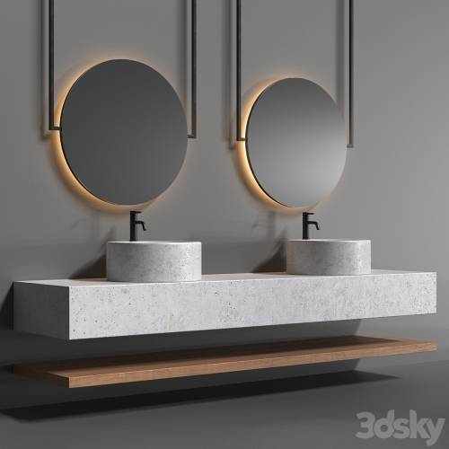 '3dsky Pro - Bathroom set with a surface-mounted washbasin from 