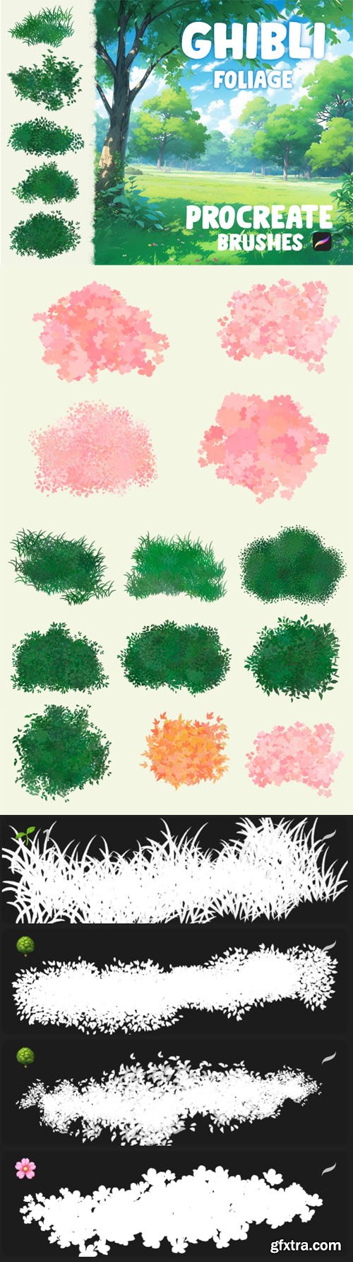 Ghibli Foliage Brushes Pack for Procreate