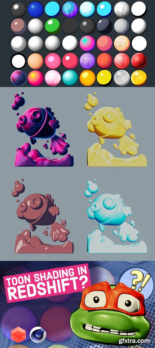 Toon Shader MatCap Pack for (C4D/Blender/Maya/Nomad Sculpt/ZBrush)