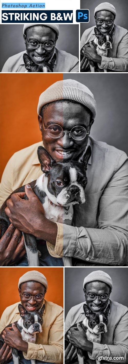 Striking Black & White Action for Photoshop