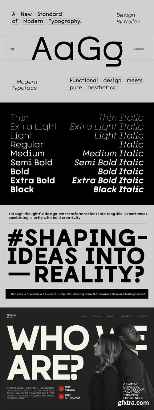 Norwige - Modern Geometric Sans Serif Font Family