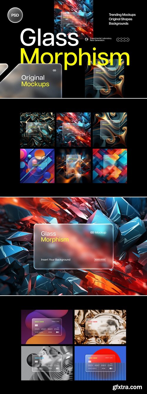 Glass Morphism Frosted Mockups