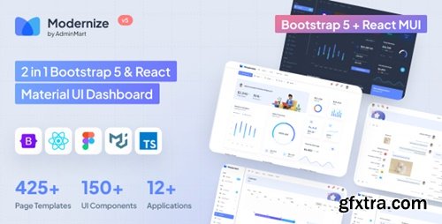 Themeforest - Modernize Bootstrap 5 &amp; React MUI Admin Dashboard 45337497 v4.0