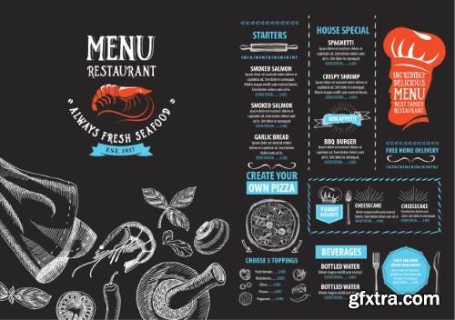 Restaurant Cafe Vintage Style Menu Templates 30xEPS