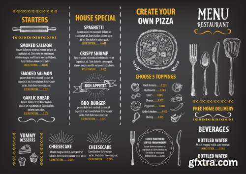 Restaurant Cafe Vintage Style Menu Templates 30xEPS