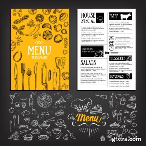 Restaurant Cafe Vintage Style Menu Templates 30xEPS