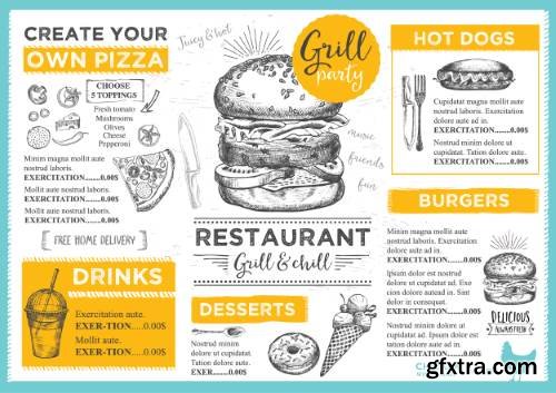 Restaurant Cafe Vintage Style Menu Templates 30xEPS