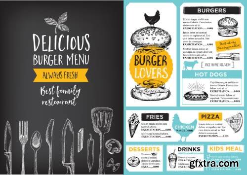Restaurant Cafe Vintage Style Menu Templates 30xEPS