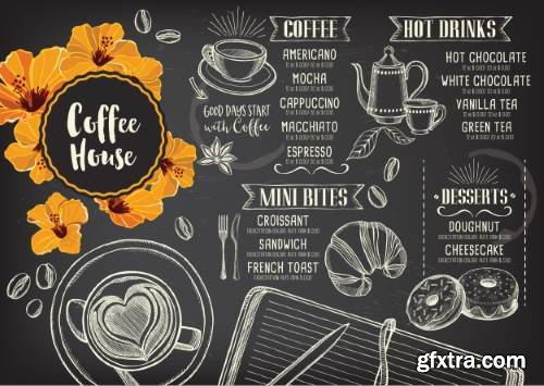 Restaurant Cafe Vintage Style Menu Templates 30xEPS