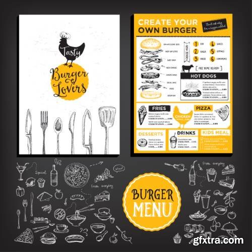 Restaurant Cafe Vintage Style Menu Templates 30xEPS