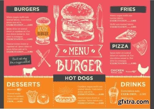 Restaurant Cafe Vintage Style Menu Templates 30xEPS