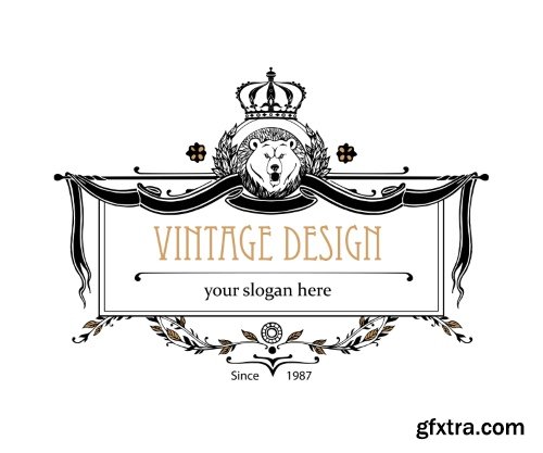 Vintage Restaurant Menu Design Elements, Animal Heads 16xEPS Vintage Restaurant Menu Design Elements, Animal Heads 16xEPS