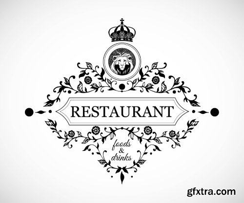 Vintage Restaurant Menu Design Elements, Animal Heads 16xEPS Vintage Restaurant Menu Design Elements, Animal Heads 16xEPS