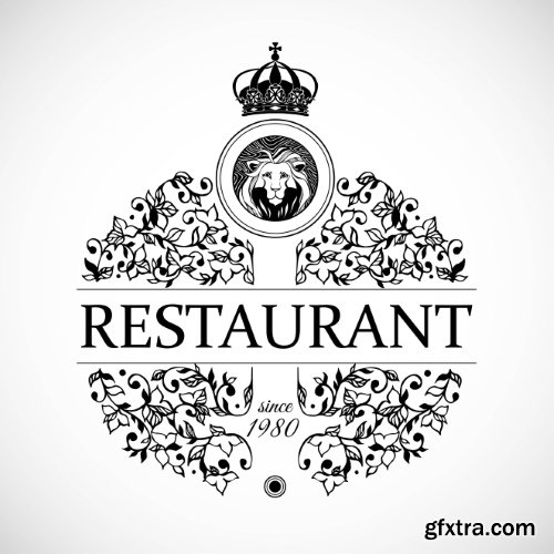 Vintage Restaurant Menu Design Elements, Animal Heads 16xEPS Vintage Restaurant Menu Design Elements, Animal Heads 16xEPS