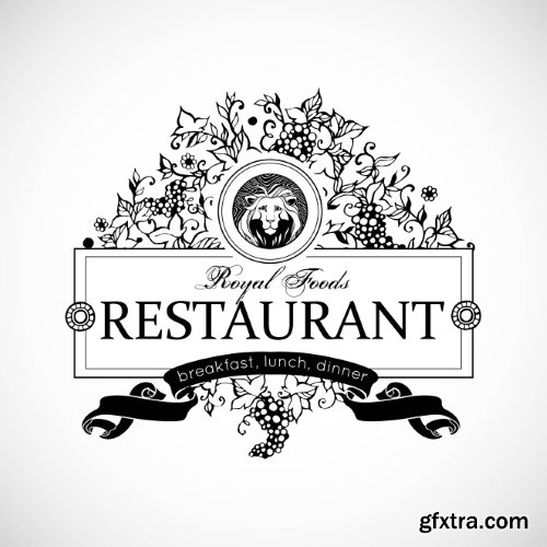 Vintage Restaurant Menu Design Elements, Animal Heads 16xEPS Vintage Restaurant Menu Design Elements, Animal Heads 16xEPS