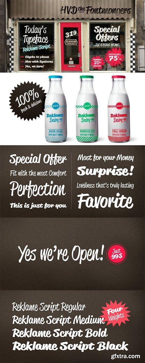 Reklame Script Font Family 4xOTF