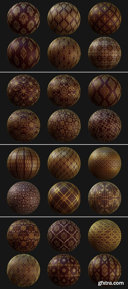 Artstation - 40 Tileable Lace fabric Pattern Royal - VOL 01