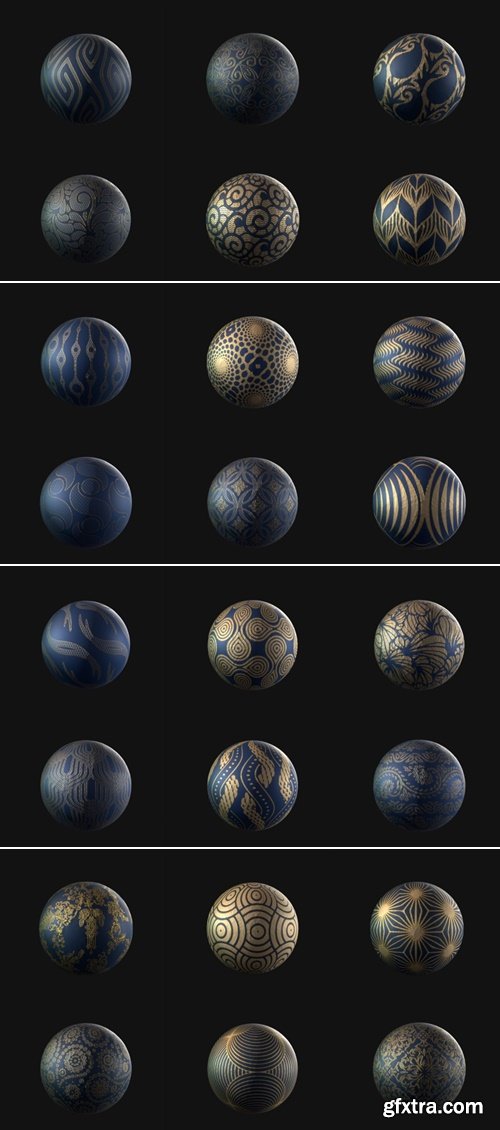 Artstation - 30 Tileable Lace fabric Pattern Royal - VOL 02