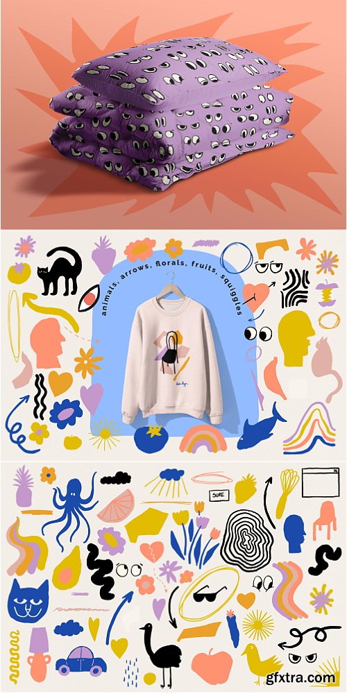 Studio2am - Naive Art Clipart + Posters