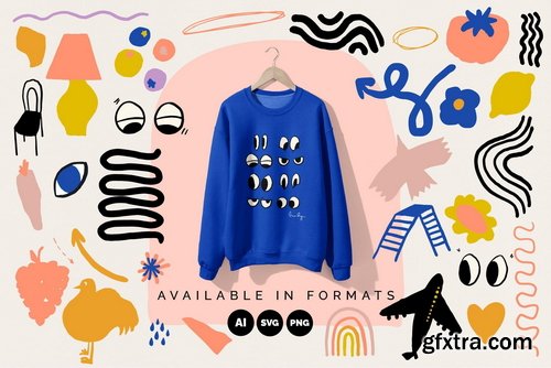 Studio2am - Naive Art Clipart + Posters