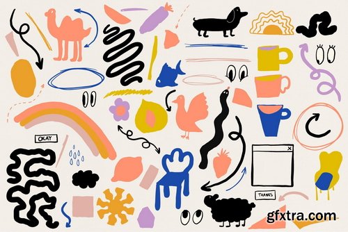 Studio2am - Naive Art Clipart + Posters