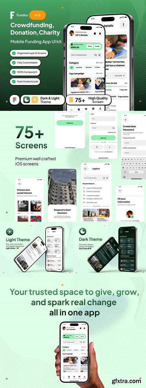 Fundco - Mobile Crowdfunding App Ui Kit