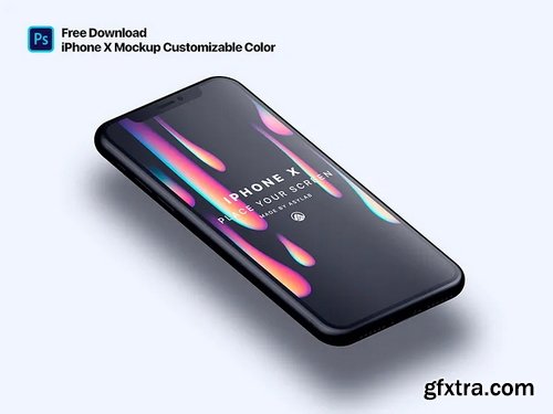 Asylab - iPhone X Customizable Color Perspective Mockup