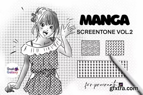 Brushgalaxy - Manga Screentone Brush Set Vol 2