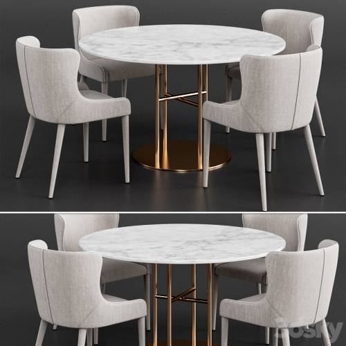 '3dsky Pro - Coco Republic Markson Dining Chair & Flex Dining Table'