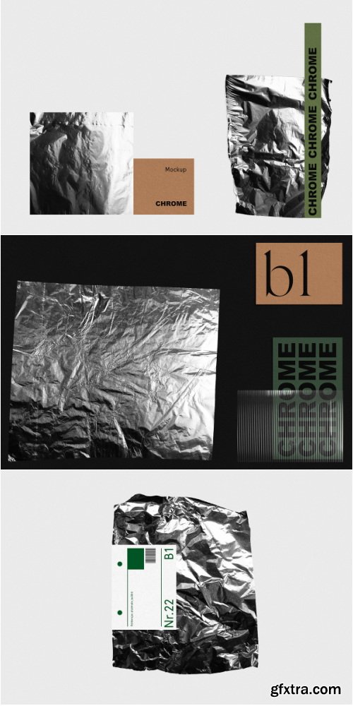 CreativeMarket - CHROME - Foil Stationary Mockup - 3386783