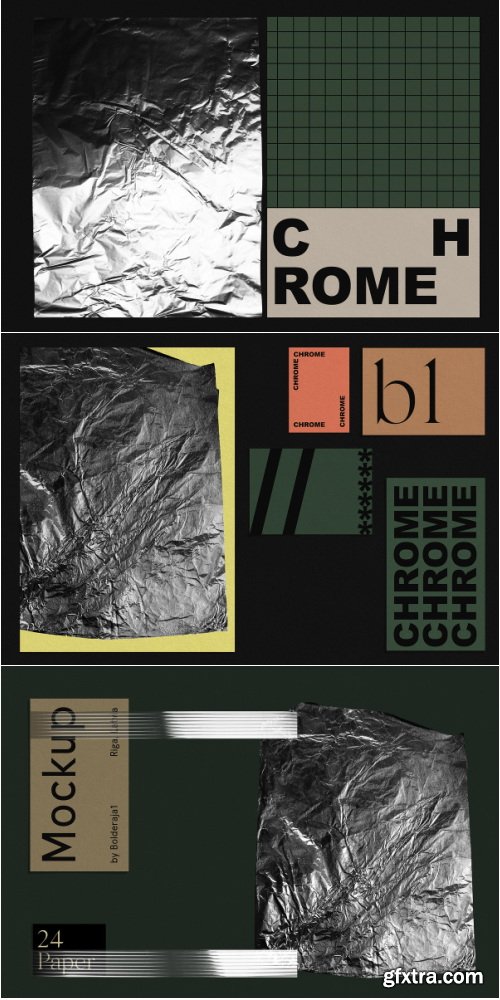 CreativeMarket - CHROME - Foil Stationary Mockup - 3386783