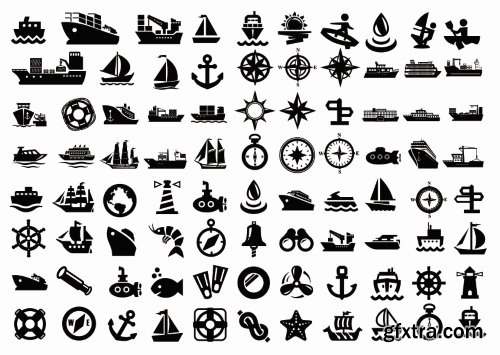 Marine & Nautical Elements 26xEPS Marine & Nautical Elements 26xEPS