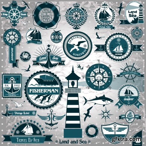 Marine & Nautical Elements 26xEPS Marine & Nautical Elements 26xEPS