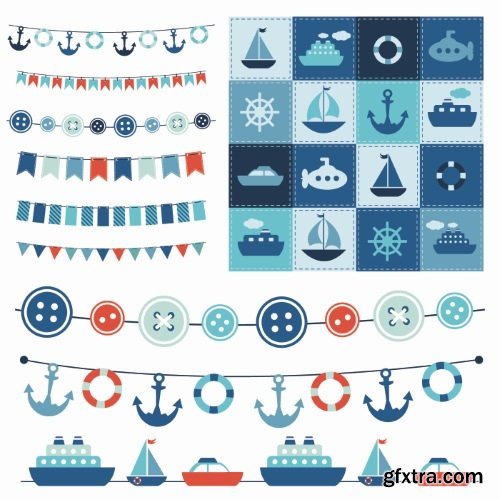 Marine & Nautical Elements 26xEPS Marine & Nautical Elements 26xEPS