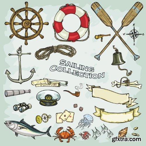 Marine & Nautical Elements 26xEPS Marine & Nautical Elements 26xEPS
