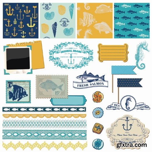 Marine & Nautical Elements 26xEPS Marine & Nautical Elements 26xEPS