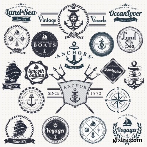 Marine & Nautical Elements 26xEPS Marine & Nautical Elements 26xEPS