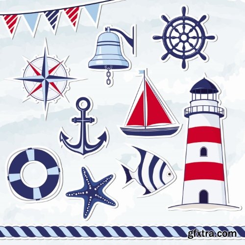 Marine & Nautical Elements 26xEPS Marine & Nautical Elements 26xEPS