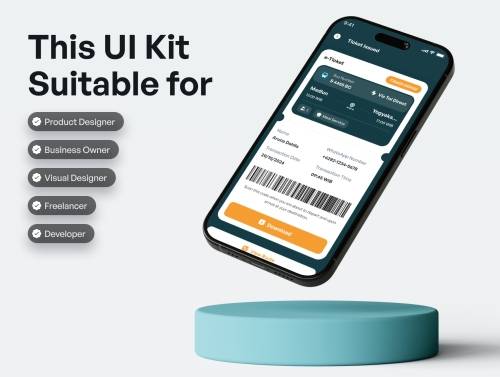 'Bus Ticket Booking App UI Kit'