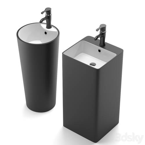 '3dsky Pro - Floor standing sink MELANA MLN-B125BWM  MLN-B126BWM'