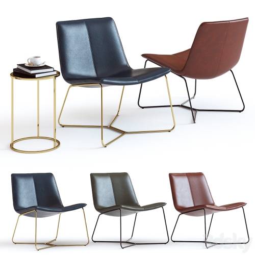 '3dsky Pro - West Elm Slope Leather Lounge Chair'