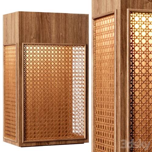 '3dsky Pro - Florence rattan wall lantern FV3 / Rattan wall lamp'