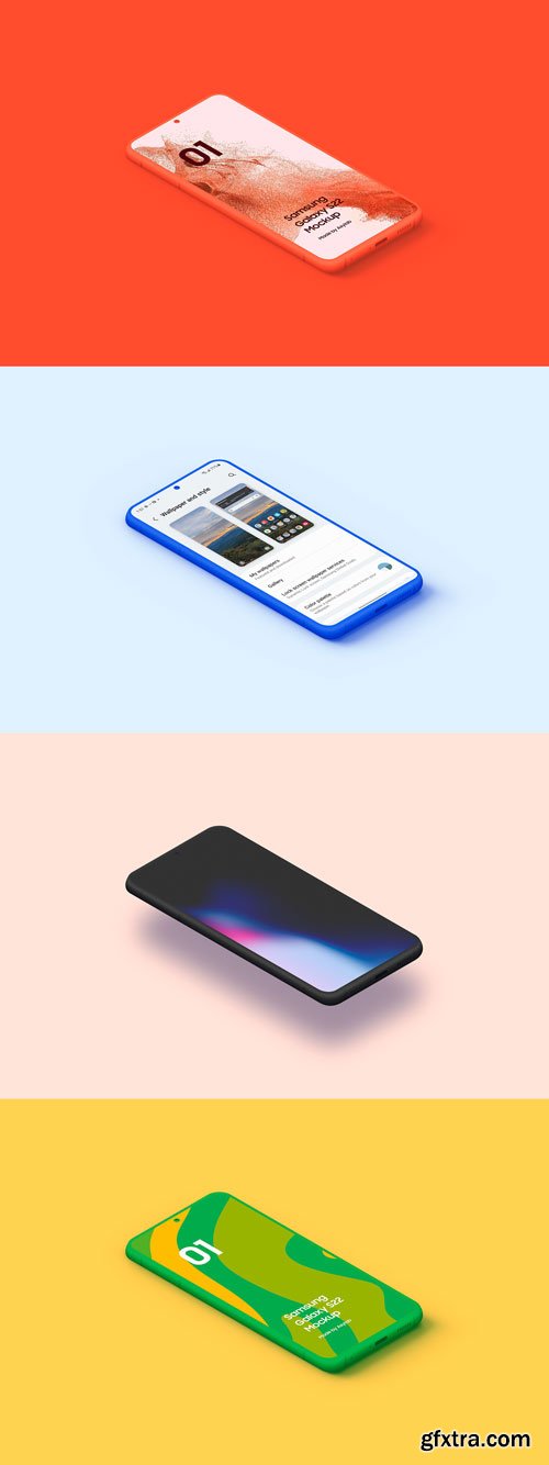 Asylab - Samsung Galaxy S22 - 20 Clay Mockups Scenes