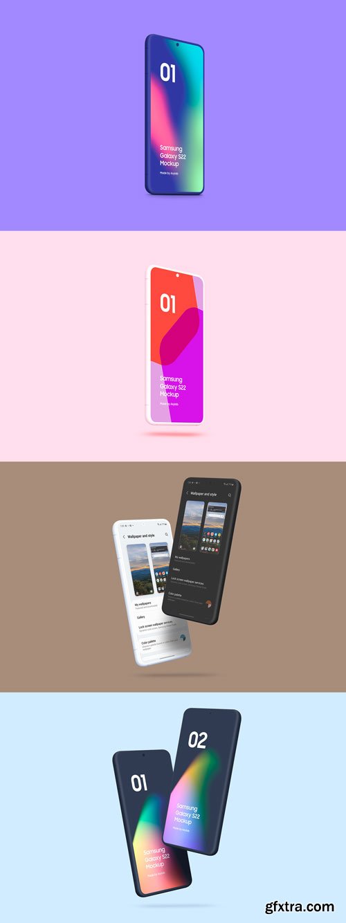 Asylab - Samsung Galaxy S22 - 20 Clay Mockups Scenes