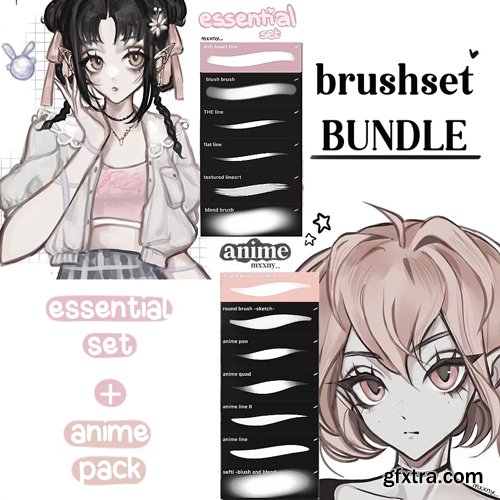 Gumroad - theuglydrama - anime pack + essential pack BUNDLE (procreate)