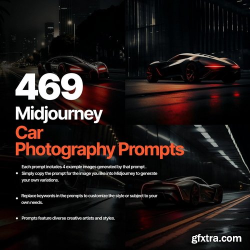 469 Midjourney Prompts for Car Photography