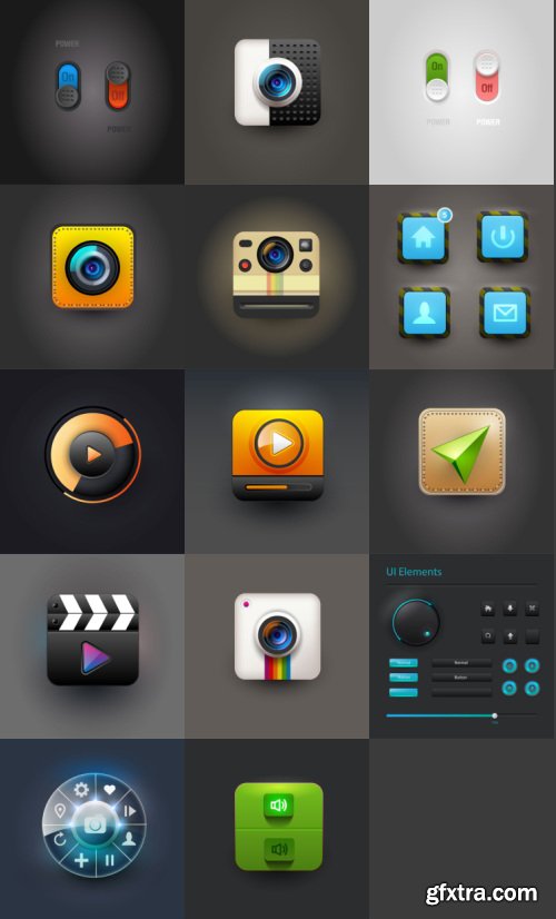 Mix Button Icons Collection 50xEPS