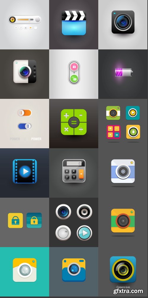 Mix Button Icons Collection 50xEPS